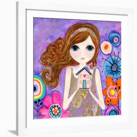 Big Eyed Girl Home Is Where Your Heart Is-Wyanne-Framed Giclee Print