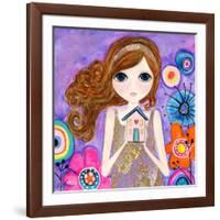 Big Eyed Girl Home Is Where Your Heart Is-Wyanne-Framed Giclee Print