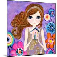 Big Eyed Girl Home Is Where Your Heart Is-Wyanne-Mounted Giclee Print