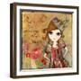 Big Eyed Girl I Am the Queen (With Words)-Wyanne-Framed Giclee Print