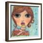 Big Eyed Girl Ice Cream Cone-Wyanne-Framed Giclee Print