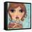 Big Eyed Girl Ice Cream Cone-Wyanne-Framed Stretched Canvas