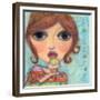 Big Eyed Girl Ice Cream Cone-Wyanne-Framed Giclee Print