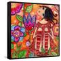 Big Eyed Girl Magic Flower Garden-Wyanne-Framed Stretched Canvas