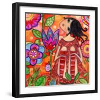 Big Eyed Girl Magic Flower Garden-Wyanne-Framed Giclee Print