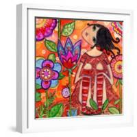 Big Eyed Girl Magic Flower Garden-Wyanne-Framed Giclee Print