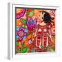 Big Eyed Girl Magic Flower Garden-Wyanne-Framed Giclee Print