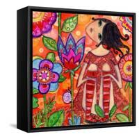 Big Eyed Girl Magic Flower Garden-Wyanne-Framed Stretched Canvas