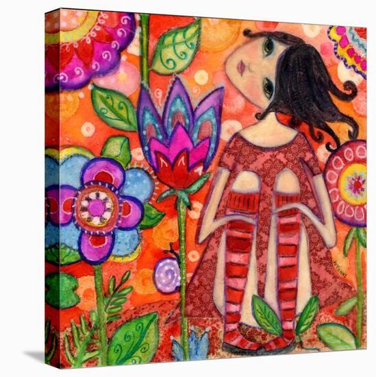 Big Eyed Girl Magic Flower Garden-Wyanne-Stretched Canvas