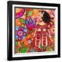 Big Eyed Girl Magic Flower Garden-Wyanne-Framed Giclee Print