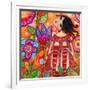 Big Eyed Girl Magic Flower Garden-Wyanne-Framed Giclee Print