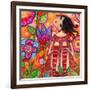 Big Eyed Girl Magic Flower Garden-Wyanne-Framed Giclee Print