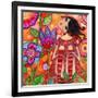 Big Eyed Girl Magic Flower Garden-Wyanne-Framed Giclee Print