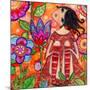 Big Eyed Girl Magic Flower Garden-Wyanne-Mounted Giclee Print