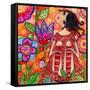 Big Eyed Girl Magic Flower Garden-Wyanne-Framed Stretched Canvas