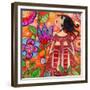 Big Eyed Girl Magic Flower Garden-Wyanne-Framed Giclee Print
