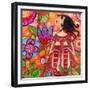 Big Eyed Girl Magic Flower Garden-Wyanne-Framed Giclee Print