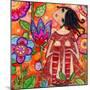 Big Eyed Girl Magic Flower Garden-Wyanne-Mounted Giclee Print