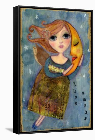 Big Eyed Girl Moon Love-Wyanne-Framed Stretched Canvas