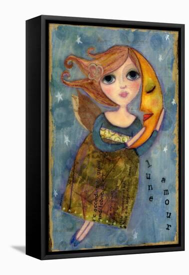 Big Eyed Girl Moon Love-Wyanne-Framed Stretched Canvas