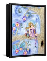 Big Eyed Girl Night Owls-Wyanne-Framed Stretched Canvas