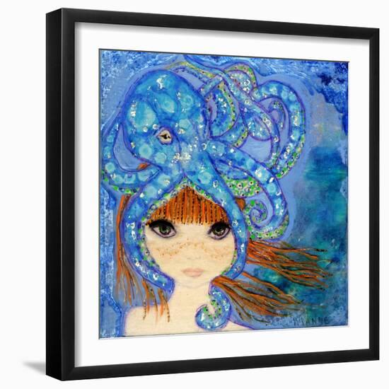 Big Eyed Girl Ocean Blue-Wyanne-Framed Premium Giclee Print