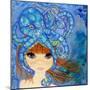 Big Eyed Girl Ocean Blue-Wyanne-Mounted Giclee Print