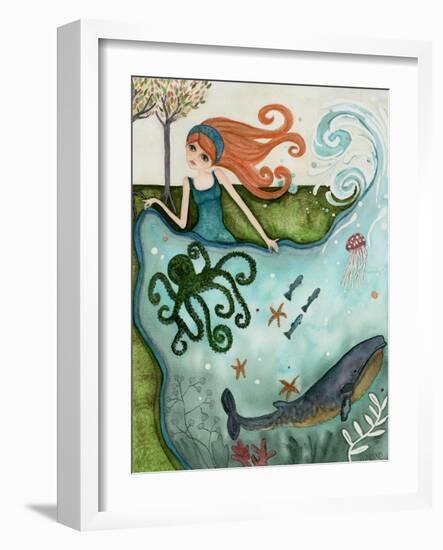 Big Eyed Girl Ocean Dreamer-Wyanne-Framed Giclee Print