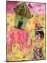 Big Eyed Girl Pink Elephant Circus-Wyanne-Mounted Giclee Print