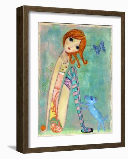 Big Eyed Girl Play Nice-Wyanne-Framed Giclee Print