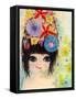 Big Eyed Girl Raining Flowers-Wyanne-Framed Stretched Canvas