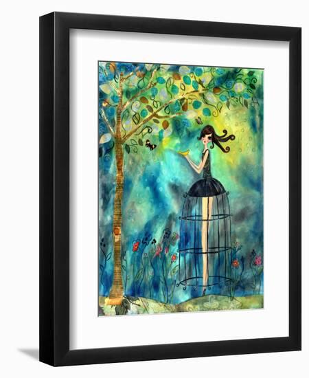 Big Eyed Girl Second Thoughts-Wyanne-Framed Giclee Print