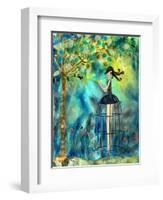 Big Eyed Girl Second Thoughts-Wyanne-Framed Giclee Print