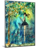 Big Eyed Girl Second Thoughts-Wyanne-Mounted Giclee Print