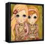 Big Eyed Girl Snuggle Bunnies-Wyanne-Framed Stretched Canvas