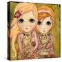 Big Eyed Girl Snuggle Bunnies-Wyanne-Stretched Canvas