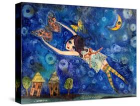 Big Eyed Girl Swept Away-Wyanne-Stretched Canvas