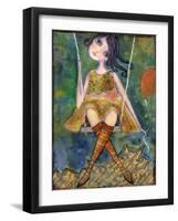 Big Eyed Girl Swing-Wyanne-Framed Giclee Print