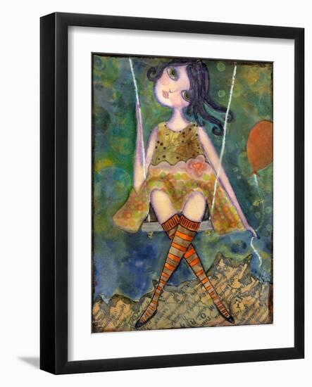 Big Eyed Girl Swing-Wyanne-Framed Giclee Print