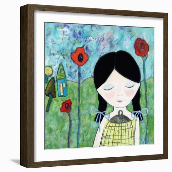 Big Eyed Girl Wish-Wyanne-Framed Giclee Print