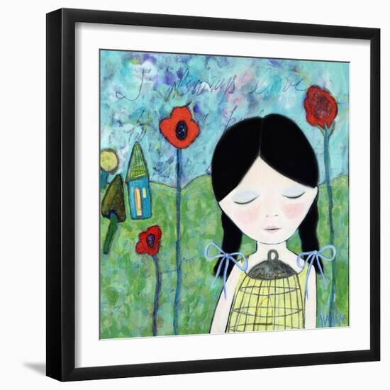 Big Eyed Girl Wish-Wyanne-Framed Giclee Print