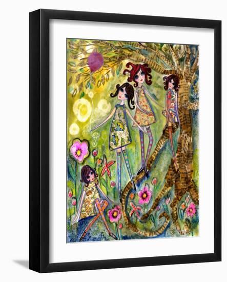 Big Eyed Girls One Fell Down-Wyanne-Framed Giclee Print