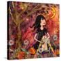 Big Eyed Tambourine Girl-Wyanne-Stretched Canvas