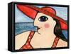 Big Fashion Diva at the Beach-Wyanne-Framed Stretched Canvas