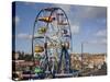 Big Ferris Wheel in Luna Park Amusements Funfair by Harbour, Scarborough, North Yorkshire, England-Pearl Bucknall-Stretched Canvas