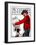 "Big Fire, Schoolhouse Burnt," Country Gentleman Cover, February 7, 1925-J.F. Kernan-Framed Giclee Print