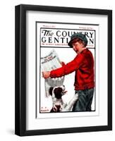 "Big Fire, Schoolhouse Burnt," Country Gentleman Cover, February 7, 1925-J.F. Kernan-Framed Giclee Print