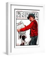 "Big Fire, Schoolhouse Burnt," Country Gentleman Cover, February 7, 1925-J.F. Kernan-Framed Giclee Print