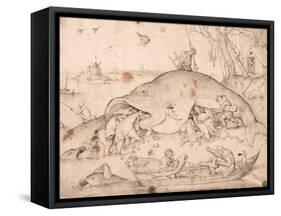 Big Fish Eat Little Fish-Pieter Bruegel the Elder-Framed Stretched Canvas