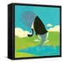 Big Fish in a Small Pond-Retrorocket-Framed Stretched Canvas